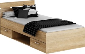 Ágykeret, 90x200, sonoma tölgyfa, MICHIGAN NEW