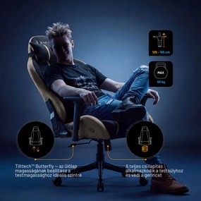 Szövet gamer szék fekete-bézs Diablo X-One 2.0 Camel Black Small