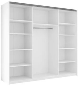Ruhásszekrény tolóajtókkal Artaman 250 (fehér)  (tükörrel). 1105686