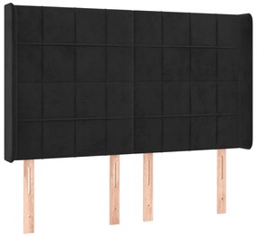 fekete bársony LED-es fejtámla 147x16x118/128 cm