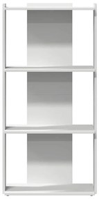 Könyvespolc 3 szintes fehér 60x30x120 cm műfa