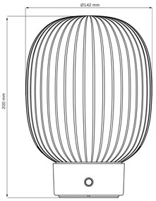 LED Dimmelhető érintős asztali lámpa LATTE LED/1,8W/5V USB 2000 mAh arany/fehér