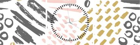 Kép - Absztrakt stroke-ok (órával) (90x30 cm)