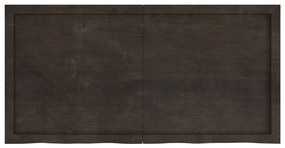 sötétbarna kezelt tömör tölgyfa fali polc 120 x 60 x (2-4) cm