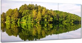 Vászonkép 180x90 Erdő Tó Felhők