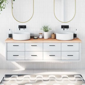 kezeletlen tömör fa fürdőszobai pult 180x60x(2-6) cm