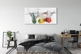 Üvegképek Színes paprika vízben 120x60cm