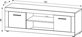 LUNA TV állvány 2 ajtós, old style dark/matera