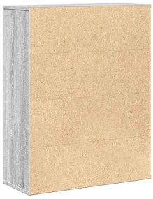 szürke sonoma színű szerelt fa könyvespolc 60x24x76,5 cm