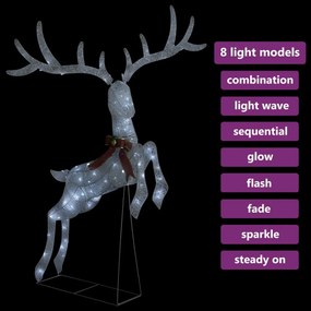 hideg fehér repülő rénszarvas karácsonyi dekoráció 120 LED-del