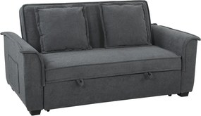 HOMCOM Futon kanapéågy, ĂĄllĂthatĂł hĂĄttĂĄmlĂĄval, 2 szemĂ©lyes, 2 pĂĄrnĂĄval, sötĂ©tszĂŒrke