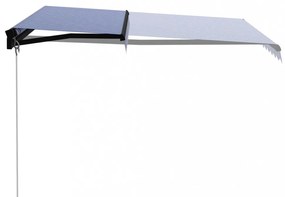 kék és fehér kézzel kihúzható napellenző 350 x 250 cm