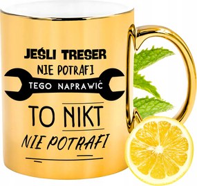 Prémium Arany Csillogó Bögre Treser Ajándék Nyomtatott Fotóval