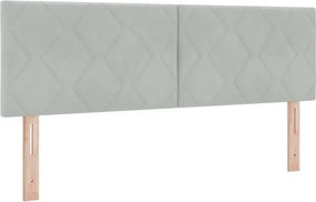 vidaXL Fejtámla Világosszürke 144 cm Bársony