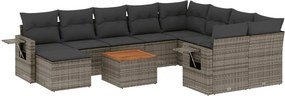 vidaXL 11 részes szürke polyrattan kerti ülőgarnitúra párnákkal