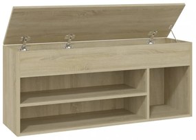 sonoma tölgy színű szerelt fa cipőtároló pad 105 x 30 x 45 cm