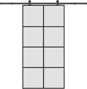 vidaXL ESG üveg-alumínium tolóajtó fémszerelvény-szettel 102,5x205 cm