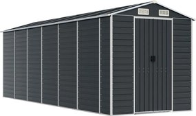 vidaXL antracitszürke horganyzott acél kerti fészer 191 x 555 x 198 cm