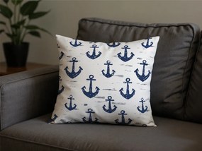 Pamut párnahuzat NAVYSTA POLY 45x45 cm, kék-fehér