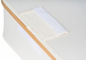 Tárolódoboz G21 40 x 30 x 15 cm, bambusz fedéllel, bézs