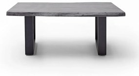 CARTAGENA dohányzó asztal akácfa 110x70cm - U alakú antikolt lábbal - Szürke