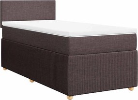 vidaXL sötétbarna szövet rugós ágy matraccal 90 x 200 cm