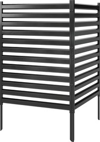 Outsunny kerti magánkerítés 2 panel 152 x 91 cm – oszlopokkal és zárósapkákkal, csatlakoztatható, rozsdaálló, fekete | Aosom