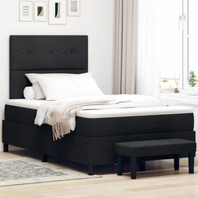 Boxspring ágy matraccal és paddal fekete 120x190 cm szövet
