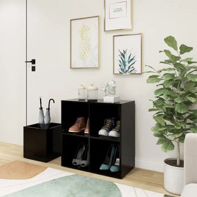 fekete szerelt fa előszobai cipősszekrény 105 x 35,5 x 70 cm
