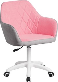 Irodai szék, szövet rózsaszín/szürke/fehér, SANTY