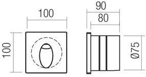 Redo 91199 - LED kültéri irányfény BAST LED/2,5W/230V IP65 szürke