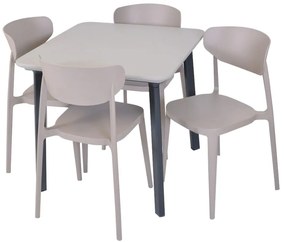 Világosbarna műanyag kerti szék Mare – Rojaplast