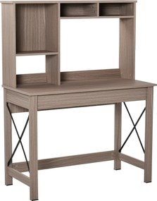 HOMCOM Modern Fa Íróasztal Könyvespolccal - Tágas Felület Kis Terekhez, 105 x 50 x 137,5 cm, Világos Barna | Aosom