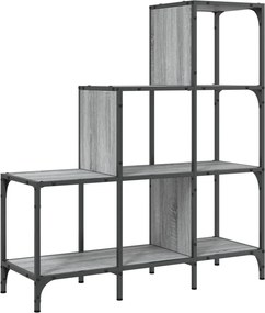 vidaXL szürke sonoma szerelt fa és fém könyvszekrény 92 x 30 x 102 cm