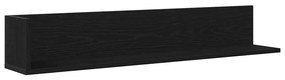 2 db fekete szerelt fa fali polc 100 x 16,5 x 16,5 cm