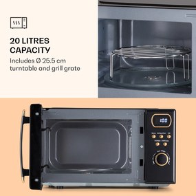 Klarstein Julieta, mikrohullámú sütő grillel, 20 l, 700 / 800 W, Ø 25,5 cm, 8 program