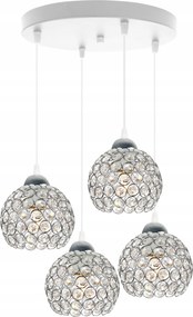 Függő Lámpa Csillár Glamour Króm Fehér Modern Csillogó Kristályok