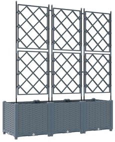 Kertvirágtartó Rácsos 3 db Világosszürke 120x40x143 cm
