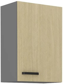 Felső konyheszekrény Scarmi 50 G 72 1F (Antracit + Herringbone scandi). 1049753