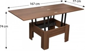 Savelli Cassino Magasítható/bővíthető étkező és dohányzóasztal Walnut