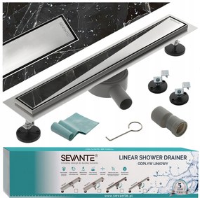 Lineáris lefolyó 80 cm Flat inox forgó szifon rozsdamentes acél 304 Sevante