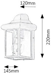Rabalux 8754 - Kültéri fali lámpa NORVICH 1xE27/60W/230V IP43