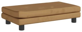 barna gyerek bársonykanapé lábzsámollyal 100x50x30 cm
