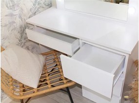 Öltöző asztal LED tükörrel Cleopatra White