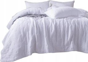 Dekoratív ágytakaró muszlin szerkezettel Stella 160x220 fehér, hímzett