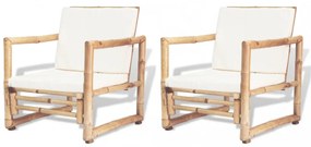 Vidal 2 db bambusz kerti szék hát- és ülőpárnával