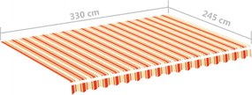 Sárga és narancssárga csere napellenző ponyva 3,5 x 2,5 m