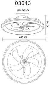 Globo 03643 - CELESTE LED mennyezeti ventilátor 40W 3000-6500K + távirányító