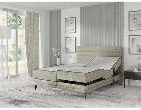 Elektromosan állítható kárpitozott ágy matracokkal MILA 180x200 cm, szürke