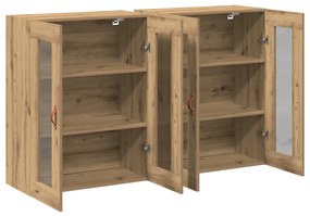 Fali Szekrények 2 db Művészi Tölgy 69,5x34x90 cm Mérnöki Fa